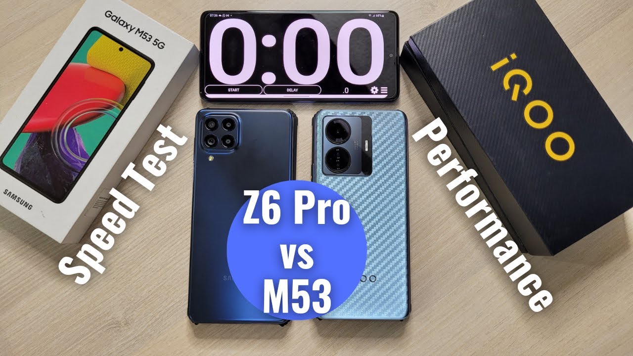 Samsung M53 vs iQOO Z6 Pro Speed Test Comparison - RAM Management, Benchmark, Network, Battery e.t.c