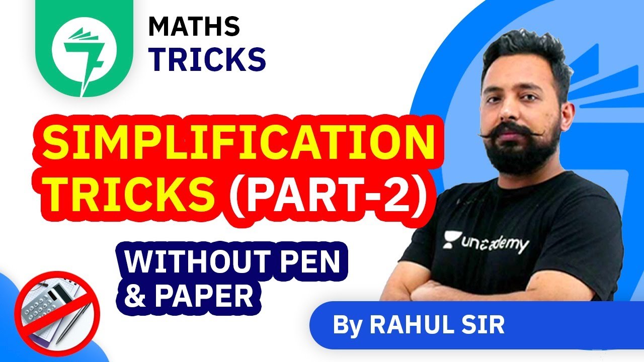 7-Minute Maths Tricks | Simplification Tricks (Part-2) — Without Pen & Paper | By Rahul Sir