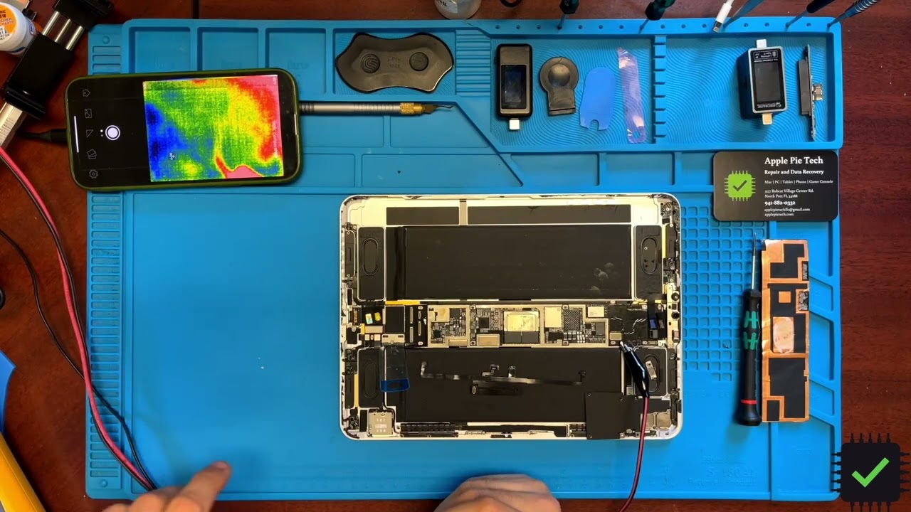 Apple iPad Pro 11inch 2nd Generation A2068 No Power 5V 0.000A Draw Diagnostics via Thermal Camera