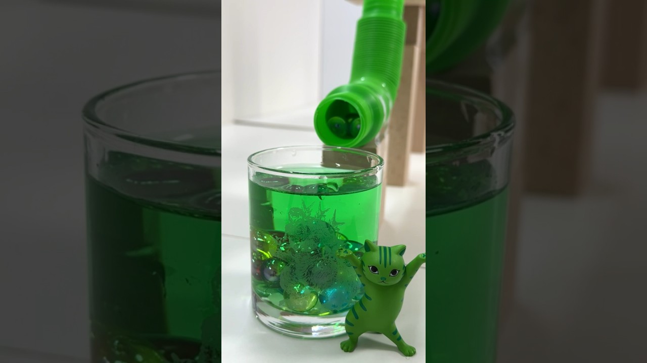 Marble Run ASMR ☆ HABA Wave Slope & Pop Tube, glass with water #shorts #marblerun @marblerunone