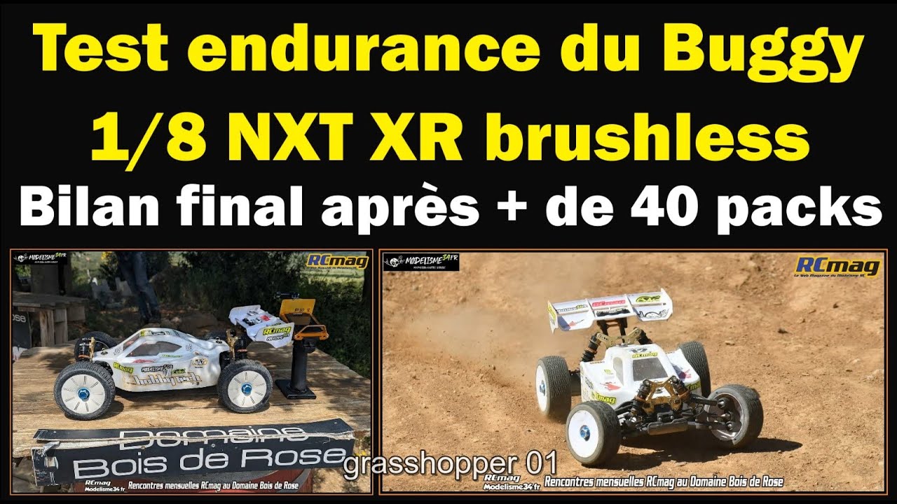 Test endurance du buggy Hobbytech 1/8 NXT XR brushless. Bilan après plus de 40 packs !