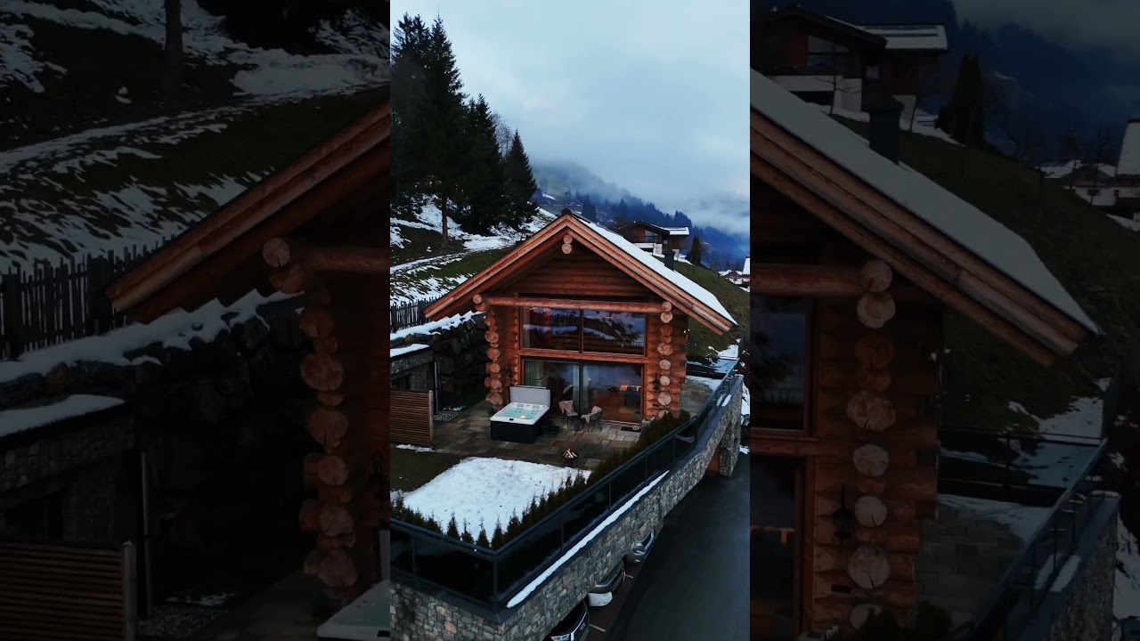 Dynamischer Querflug über das Chalet | Großarl | Österreich