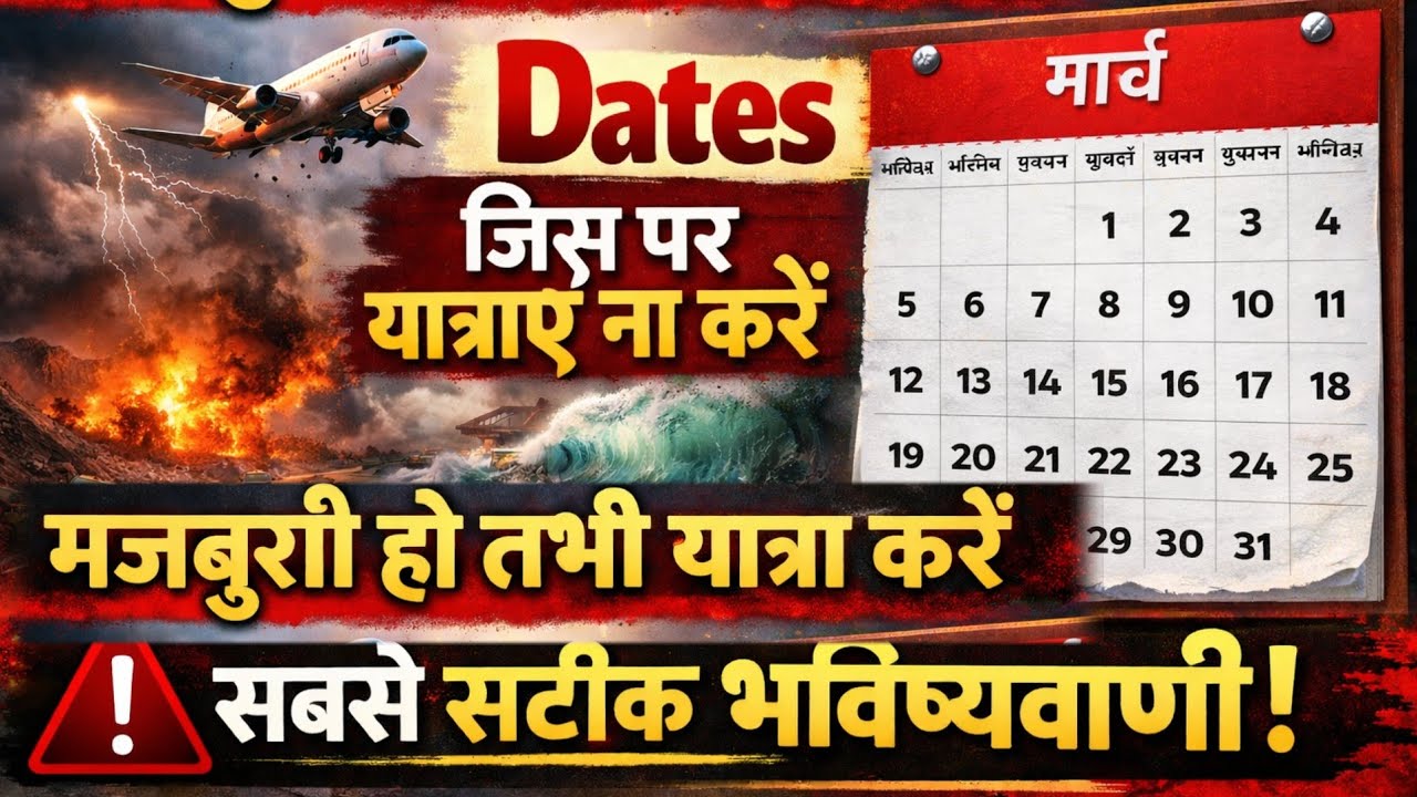 Dates जो यात्राओं के हानिकारक। मज़बूरी में यात्रा करे या ना करे । Bhavishya Malika 2026। PREDICTION