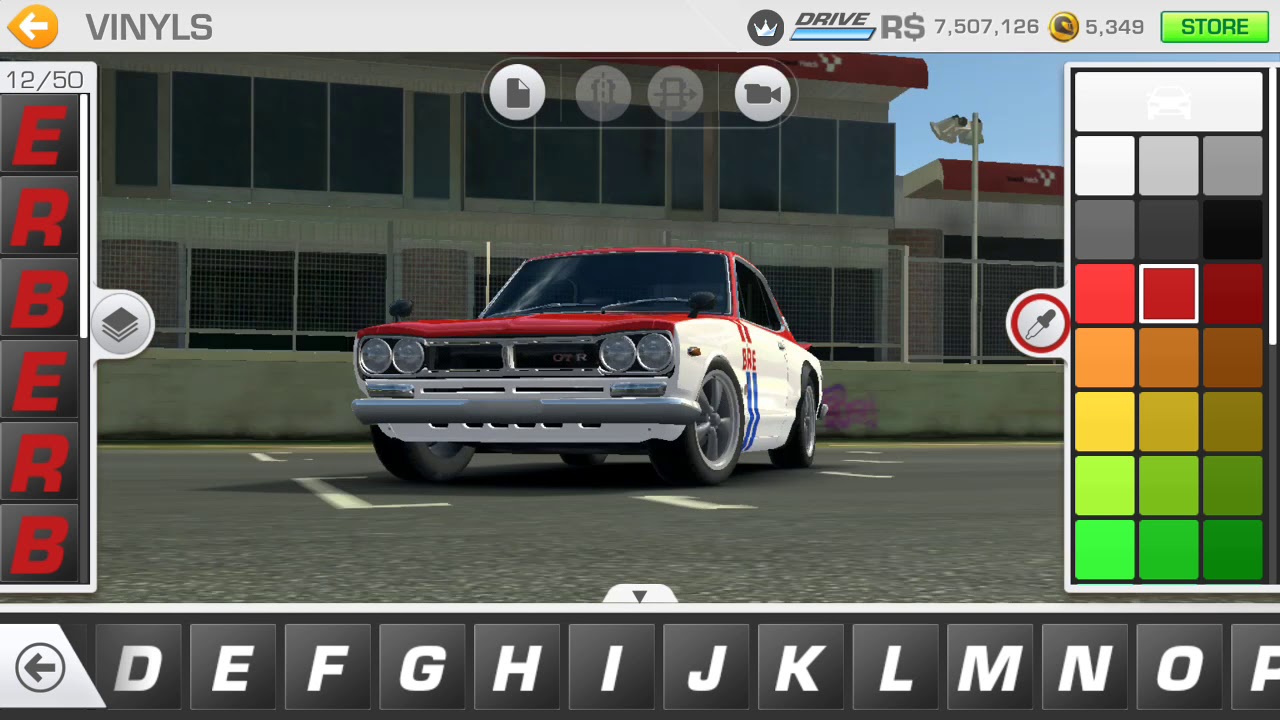 Real Racing 3 Vinyl Tutorial : Bre Nissan Skyline KPGC 10