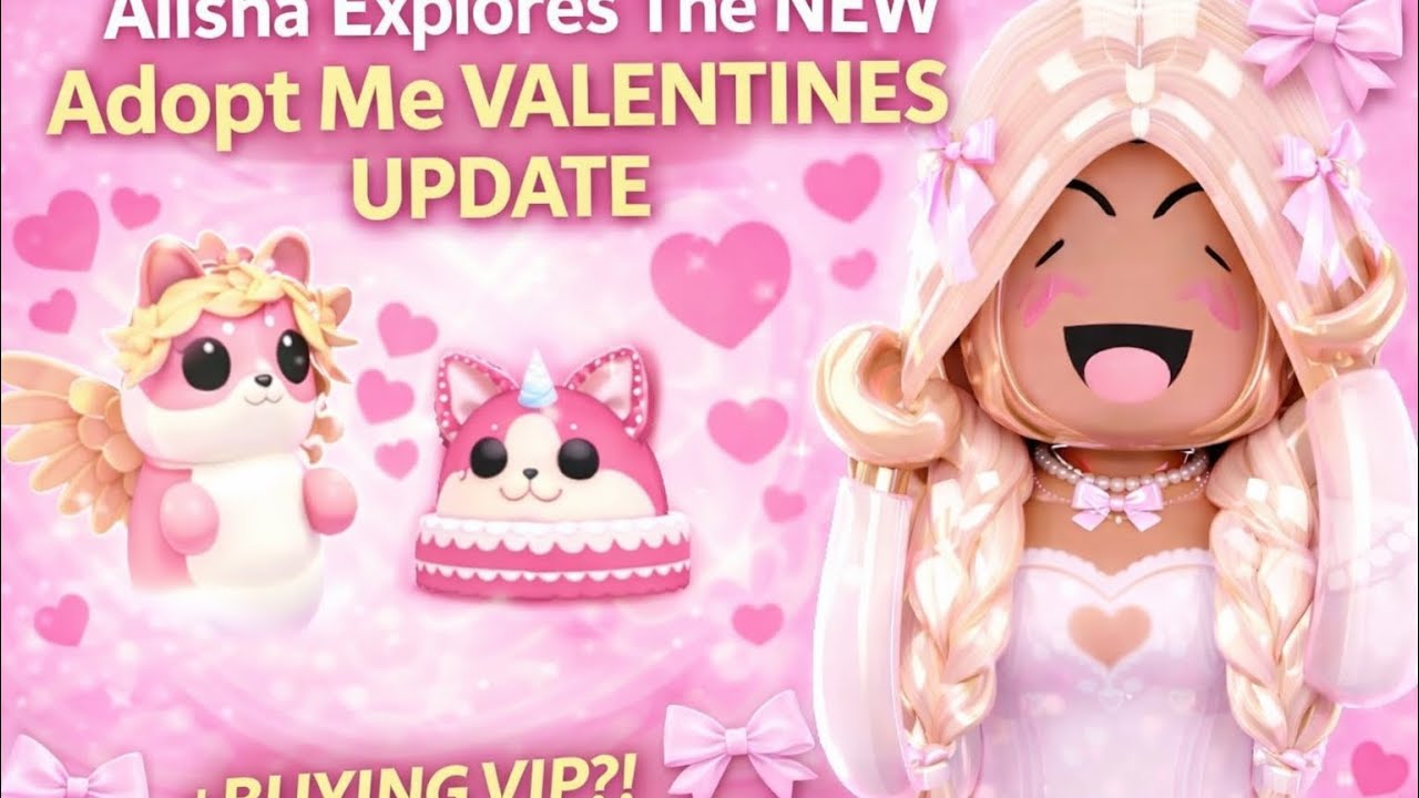 Literally Just Alisha EXPLORES THE NEW ADOPT ME VALENTINES UPDATE *BUYING VIP?!* 😱💕