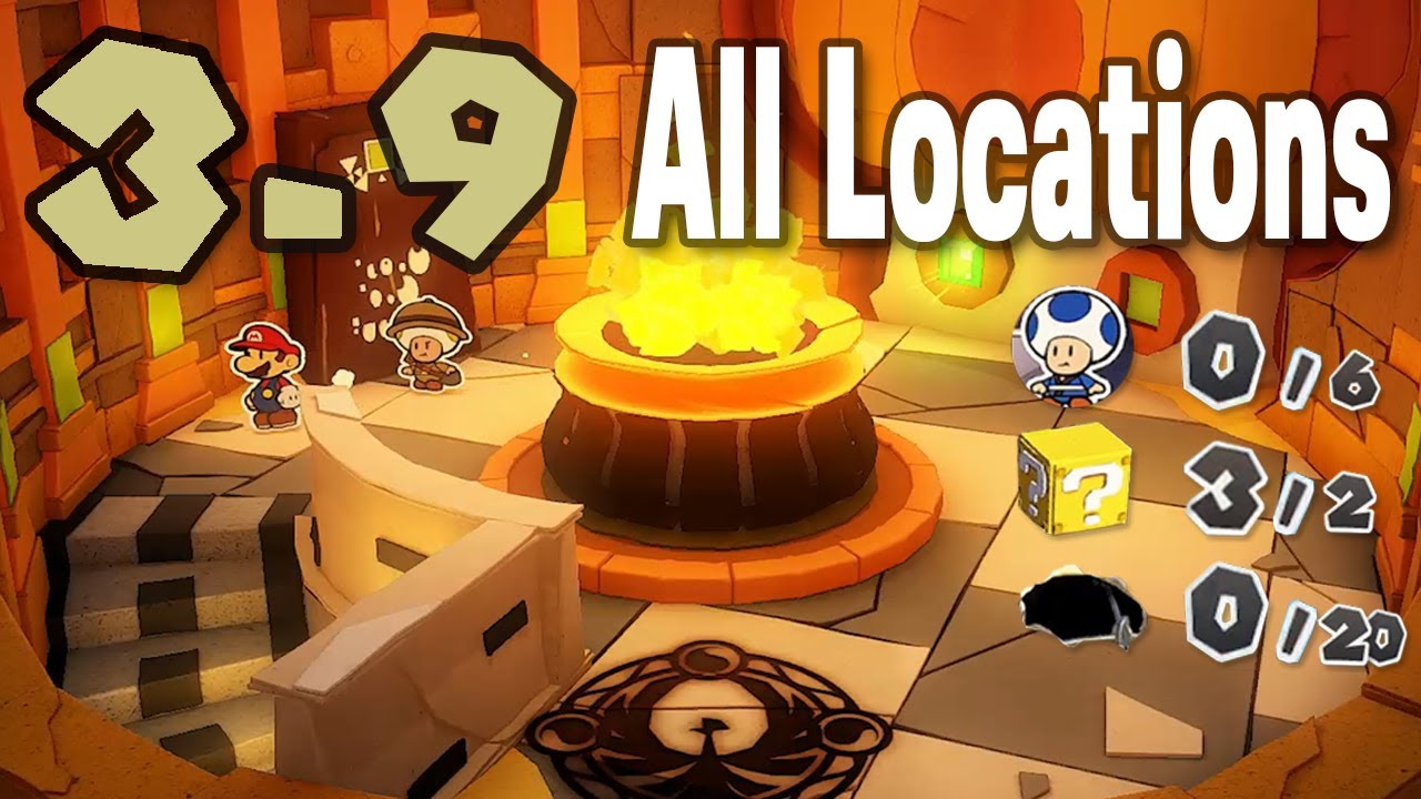 🌠  3-9 Scorching Sandpaper Far East - All Collectible Locations - Paper Mario : The Origami King