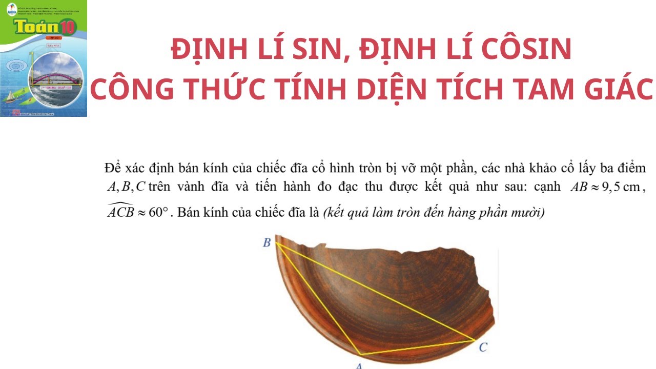 Định lí sin, định lí côsin, công thức tính diện tích tam giác