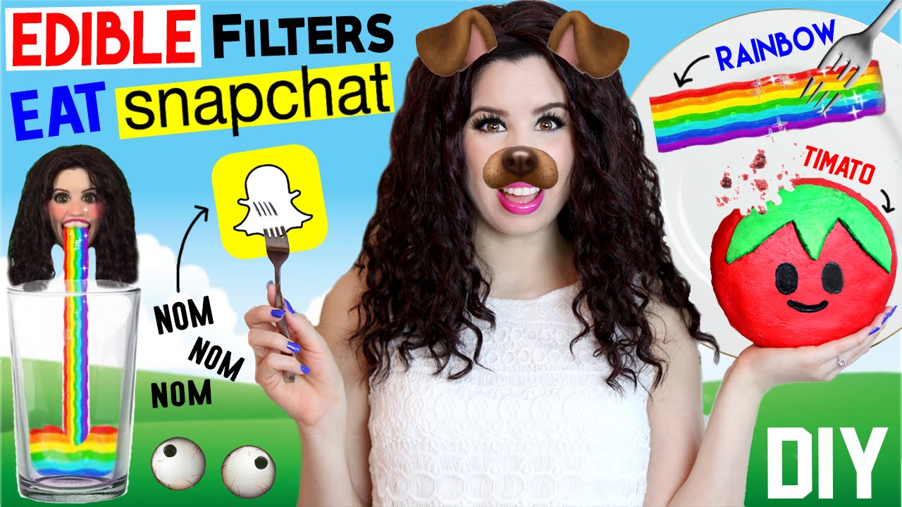 DIY Edible Snapchat Filters | EAT Snapchat | How To Make GIANT Snapchat App Edibles, Food & Treats!