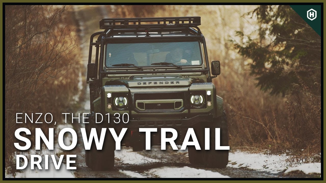 Driving Enzo the D130 on Snowy Trails
