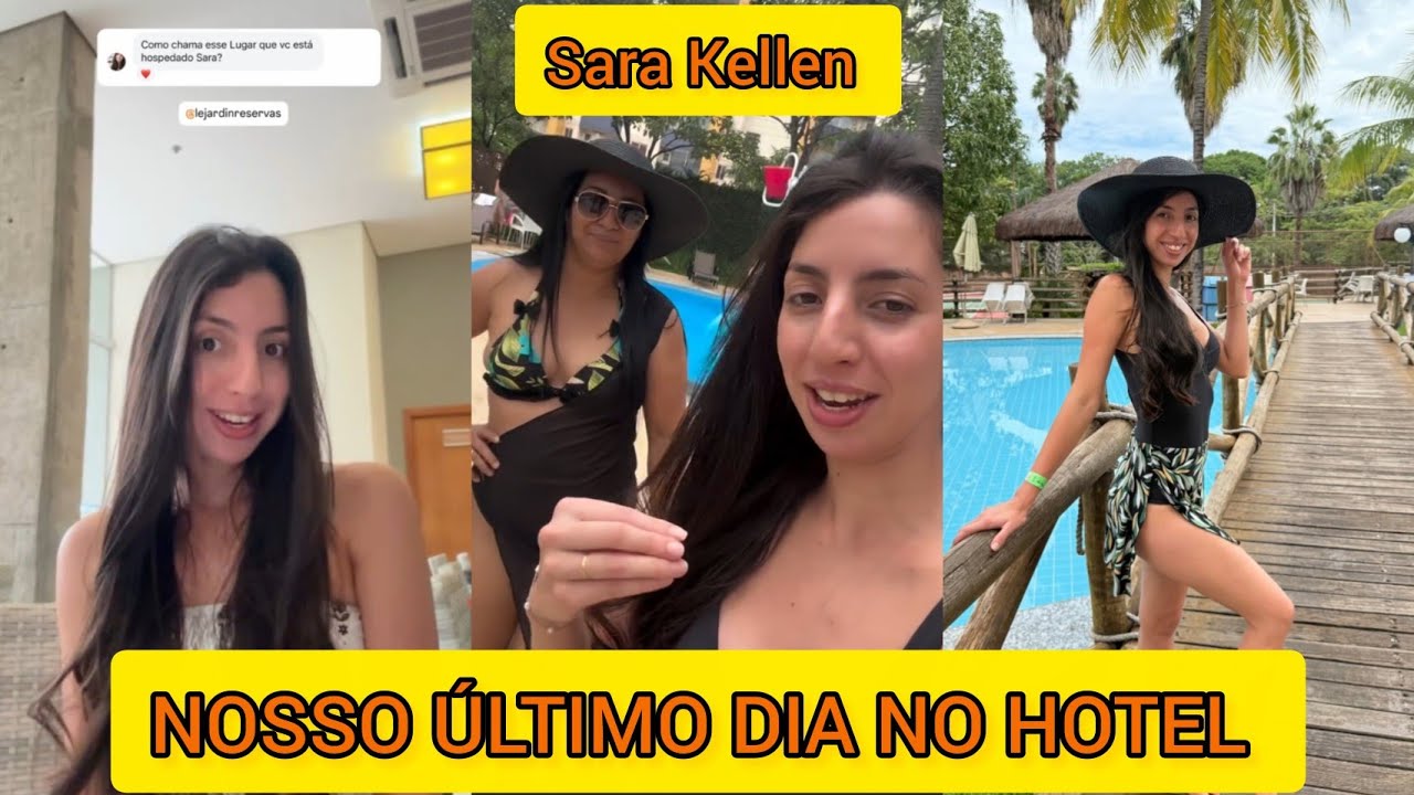 SARA KELLEN FOI CURTIR O ÚLTIMO DIA DE VIAGEM NA PISCINA 
