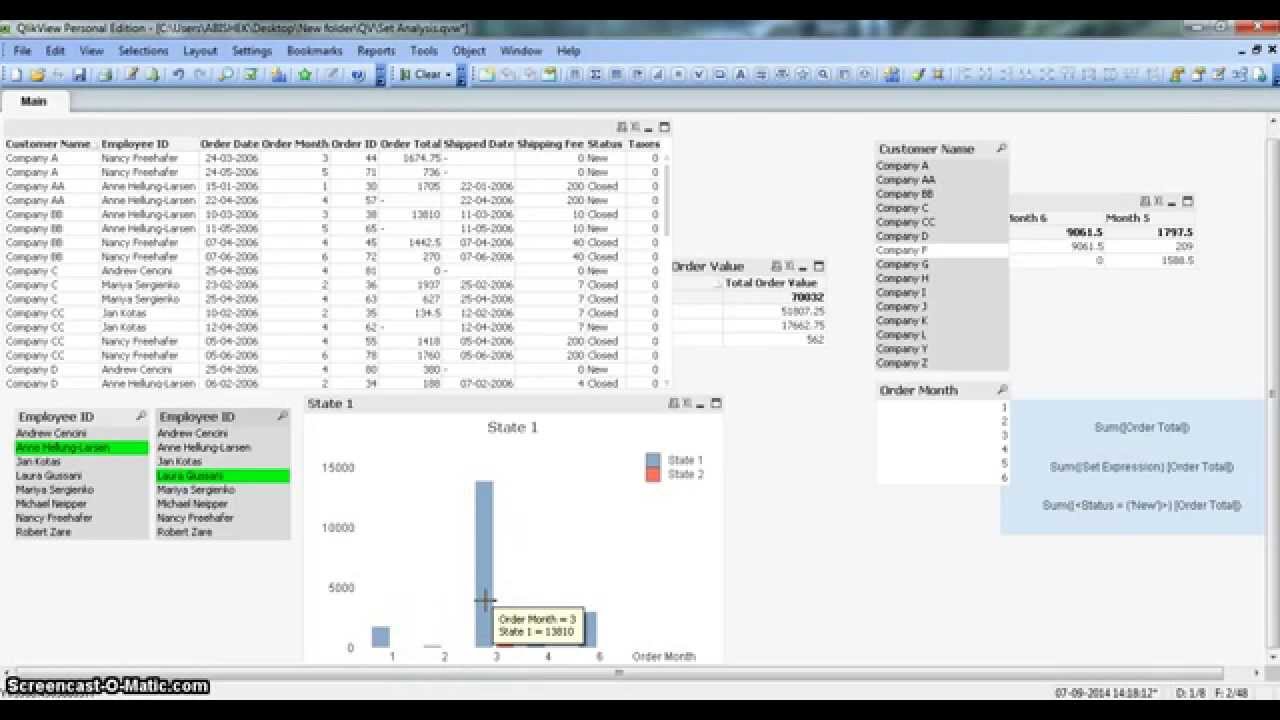 QlikView Tutorial | QlikView Set Analysis | QlikView Alternate States or Comparative Analysis