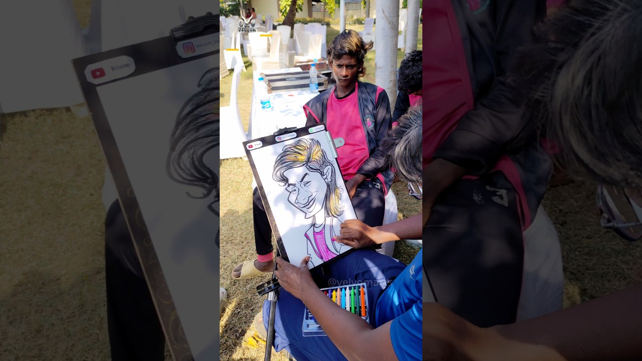 Live caricature event | artist surendar | book your events now #caricature #shorts