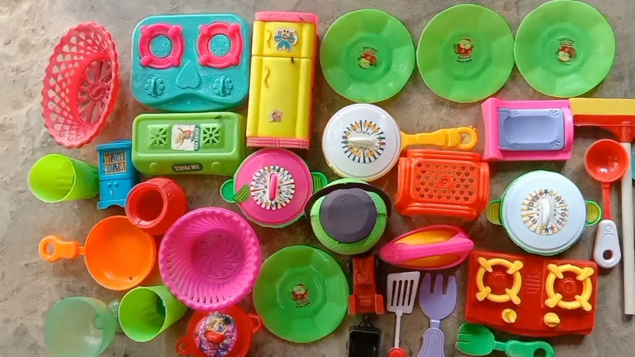 Diy unboxing kitchen Set l kitchen plastic set | mini cooking Kitchen set 10