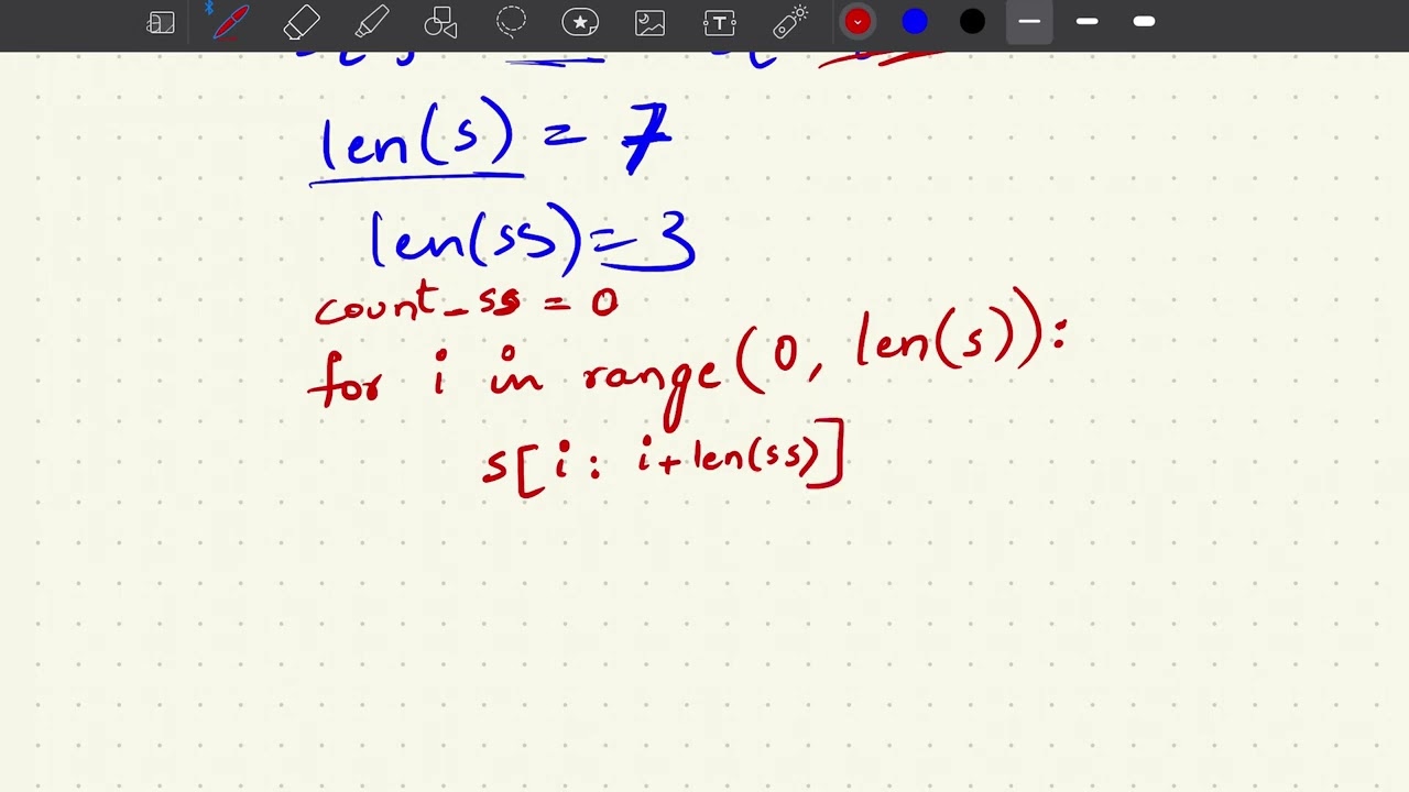 count substring in a given string using python || python interview program questions