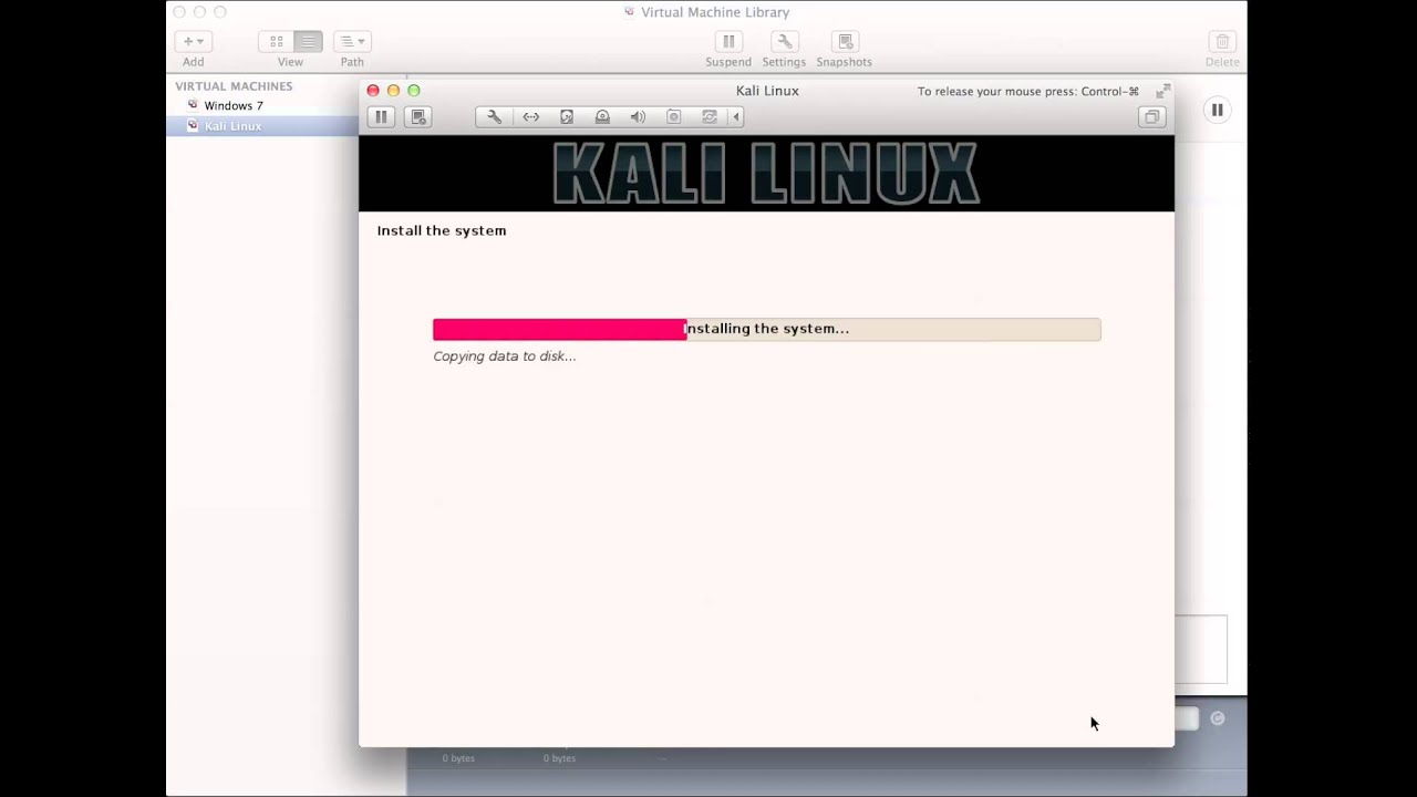 Installing Kali Linux on Macbook Pro using VMWare Fusion