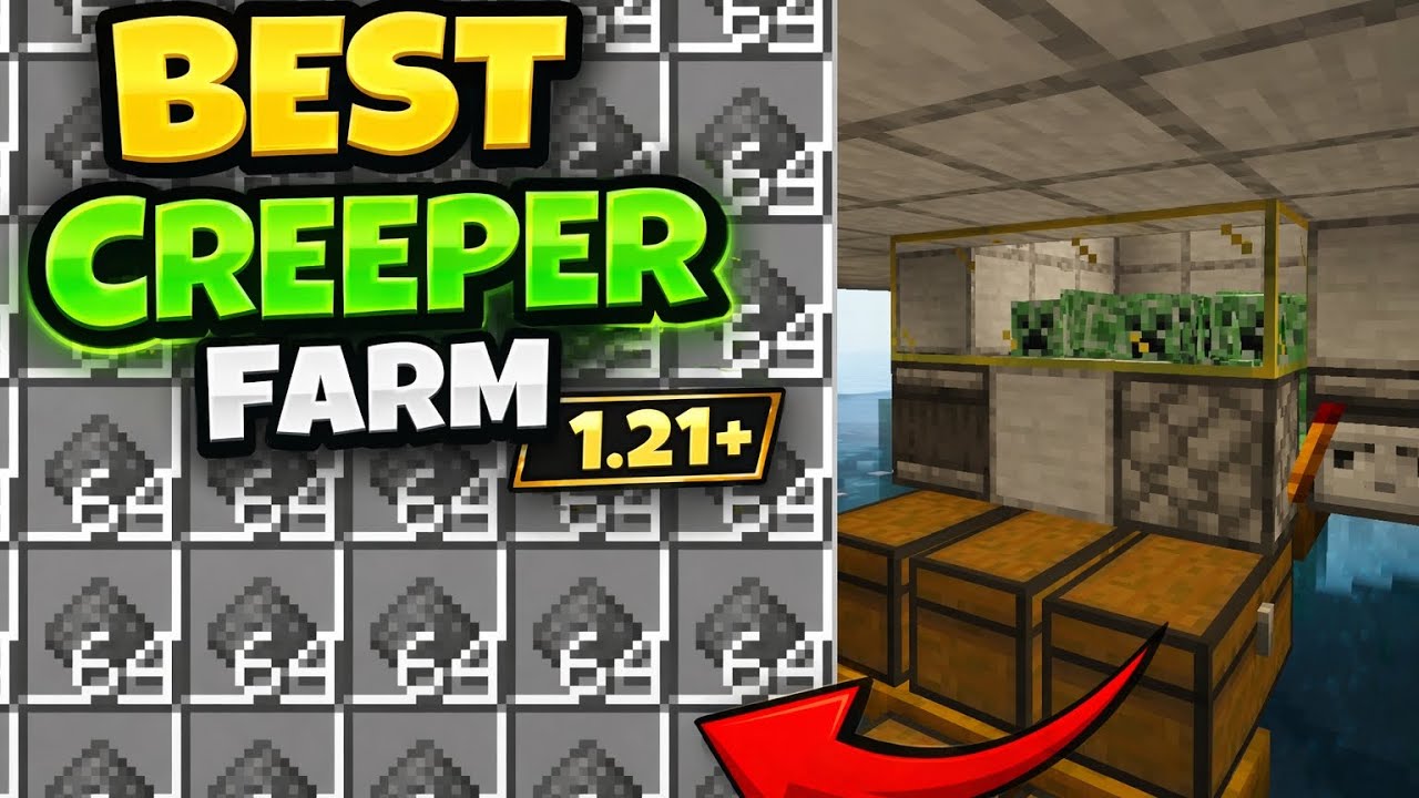 BEST ! Creeper Farm for Minecraft Bedrock 1.21+🔥 - (2026)