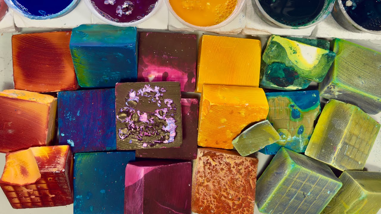 Unpolished Jumbo Blocks + Cornstarch Paste Duo | Fresh Dyed Gym Chalk Blocks + Bucket Crush