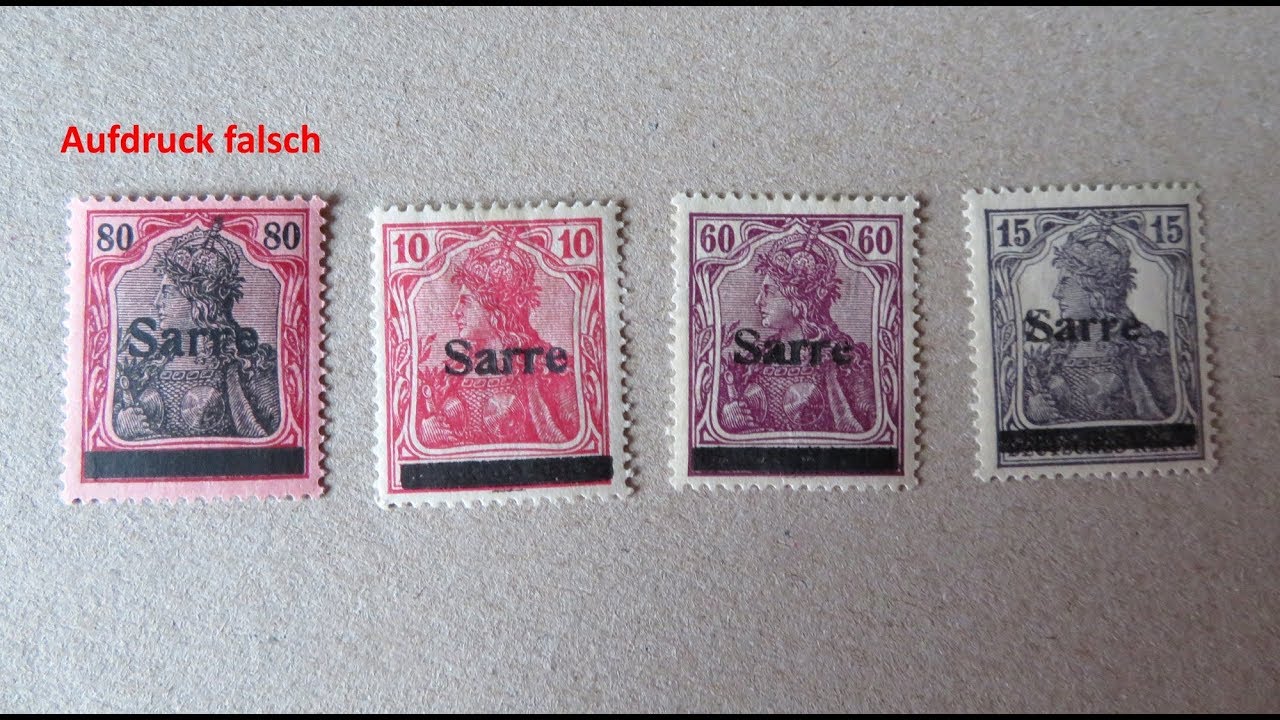 Briefmarken Schatzsuche: Briefmarken wertvoll oder nicht? Aufdruck-Fälschung vom Saargebiet