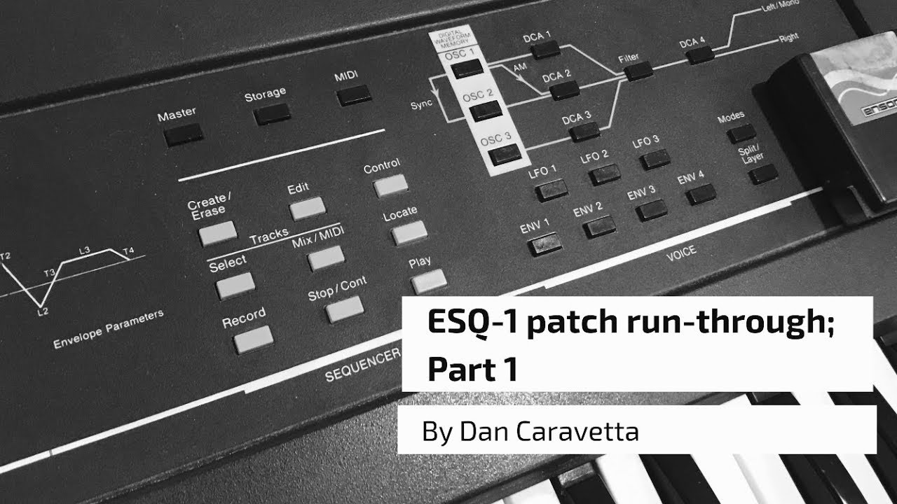 Ensoniq ESQ1 - play through & discussion; cartridge #1