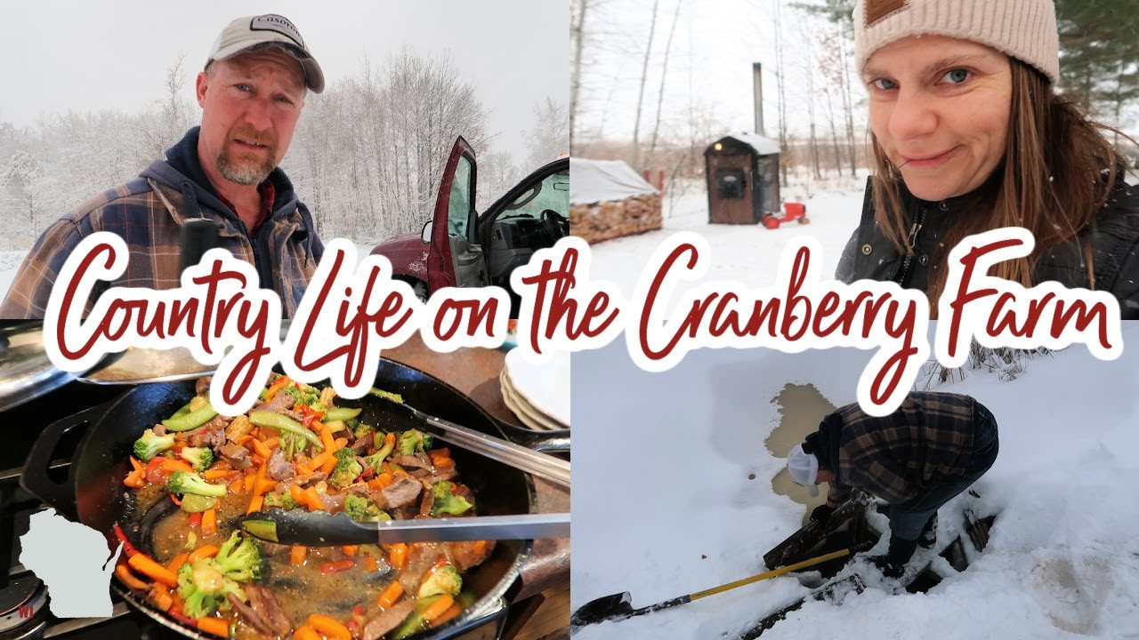 ❄️WINTER SNOWSTORM 2021 | 🔴Flooding the Cranberry Beds | Wisconsin Cranberries | Country Life