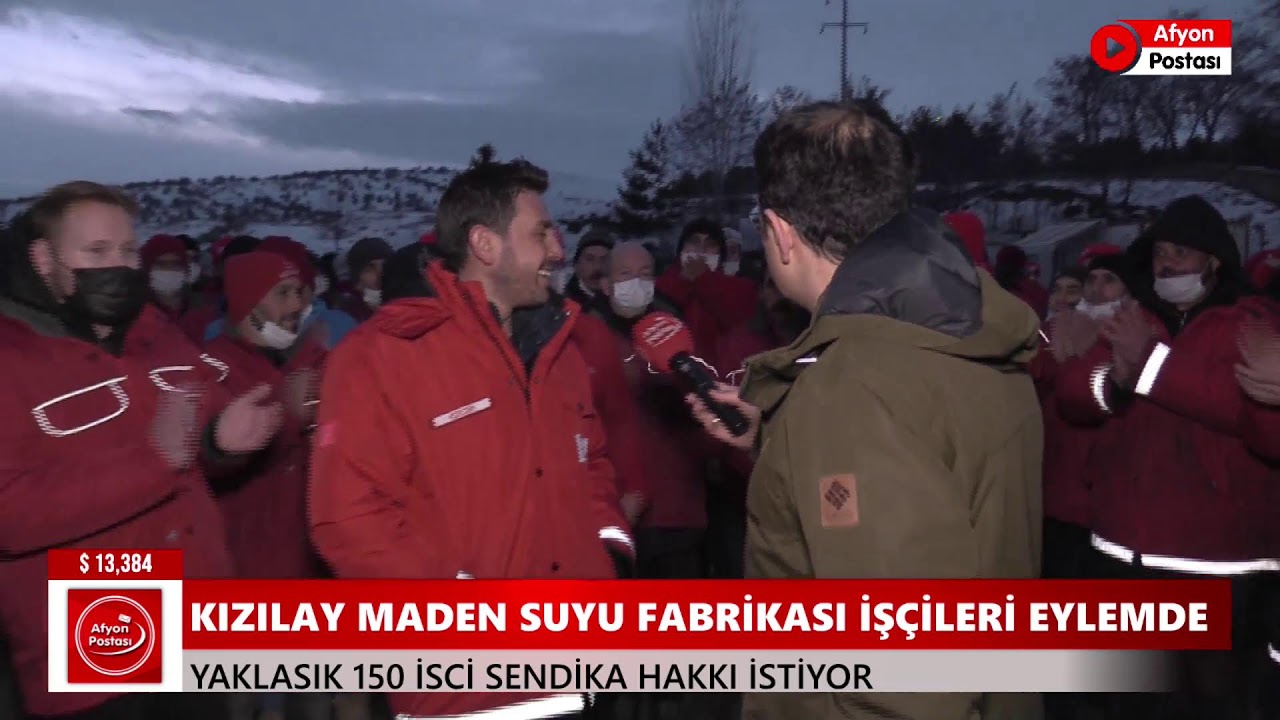 Afyon'daki Kızılay Maden Suyu Fabrikası işçileri eylemde
