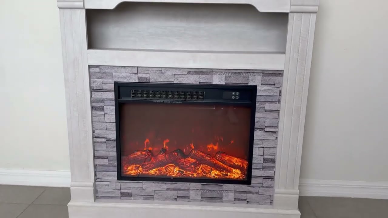 Электрический камин TRONLEE с каминной полкой, светодиодным эффектом пламени, мощностью 4800 BTU,...