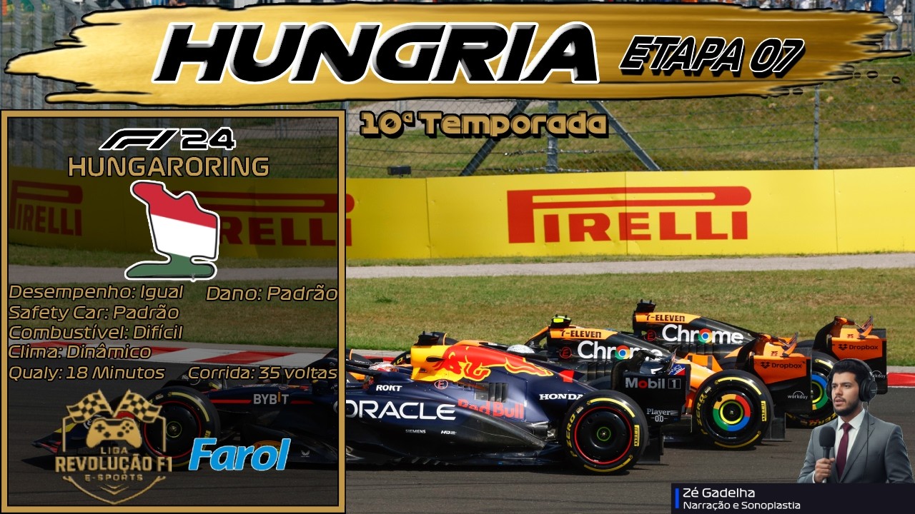 Revolução F1 24 - GP da Hungria *7ª Etapa - 10ª Temporada* NARRAÇÃO: Zé Gadelha