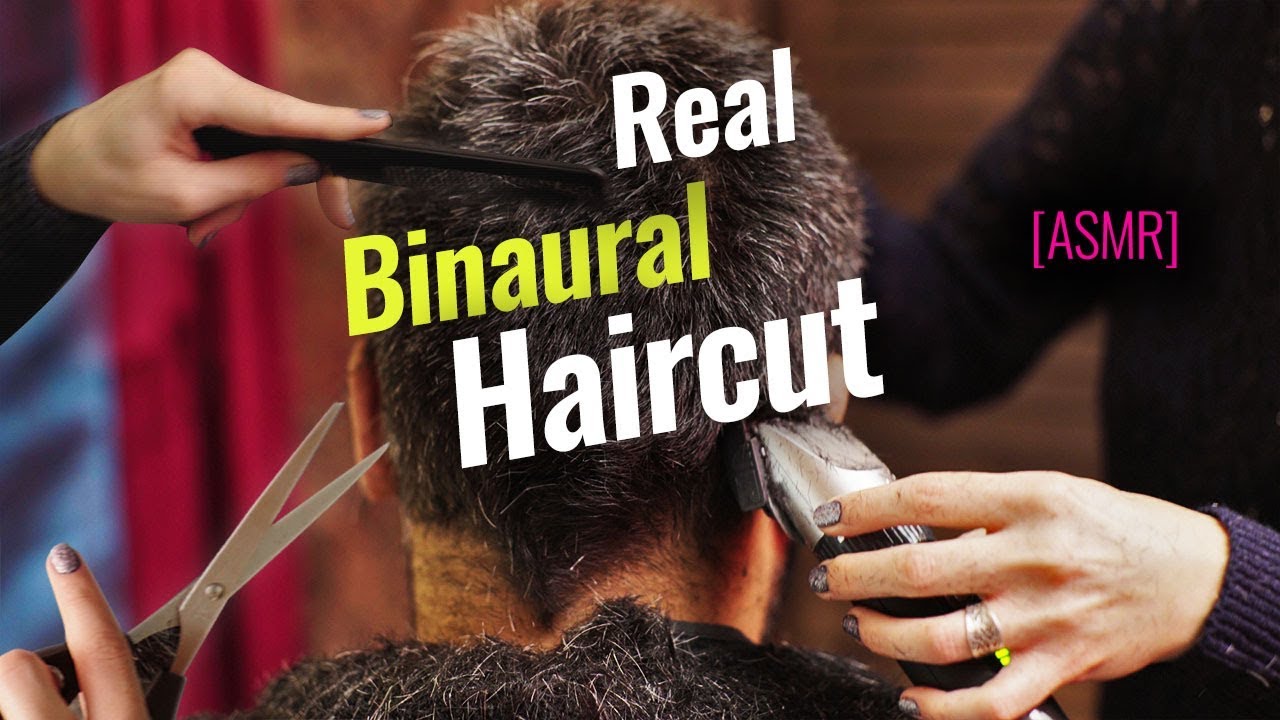 Real Binaural Haircut and Head Massage ASMR (4K)