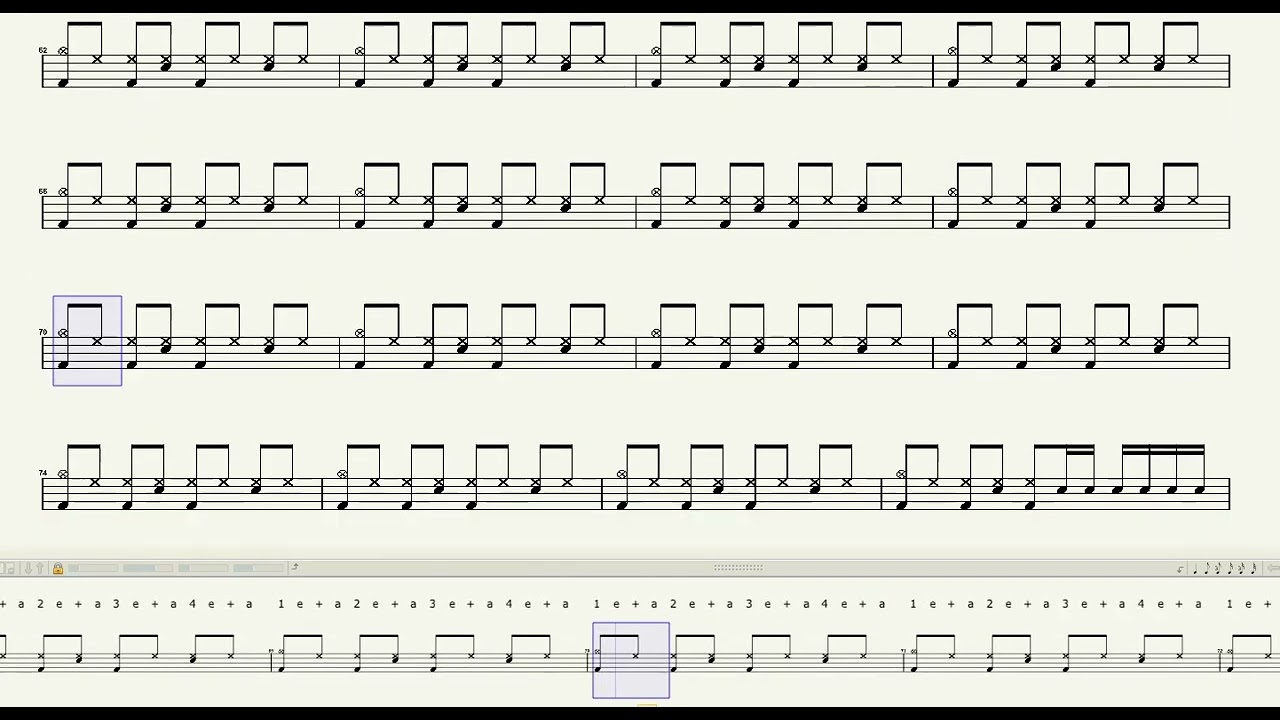 Partitura batería - No te necesito para ser feliz (La M.O.D.A.) / Drum Sheet
