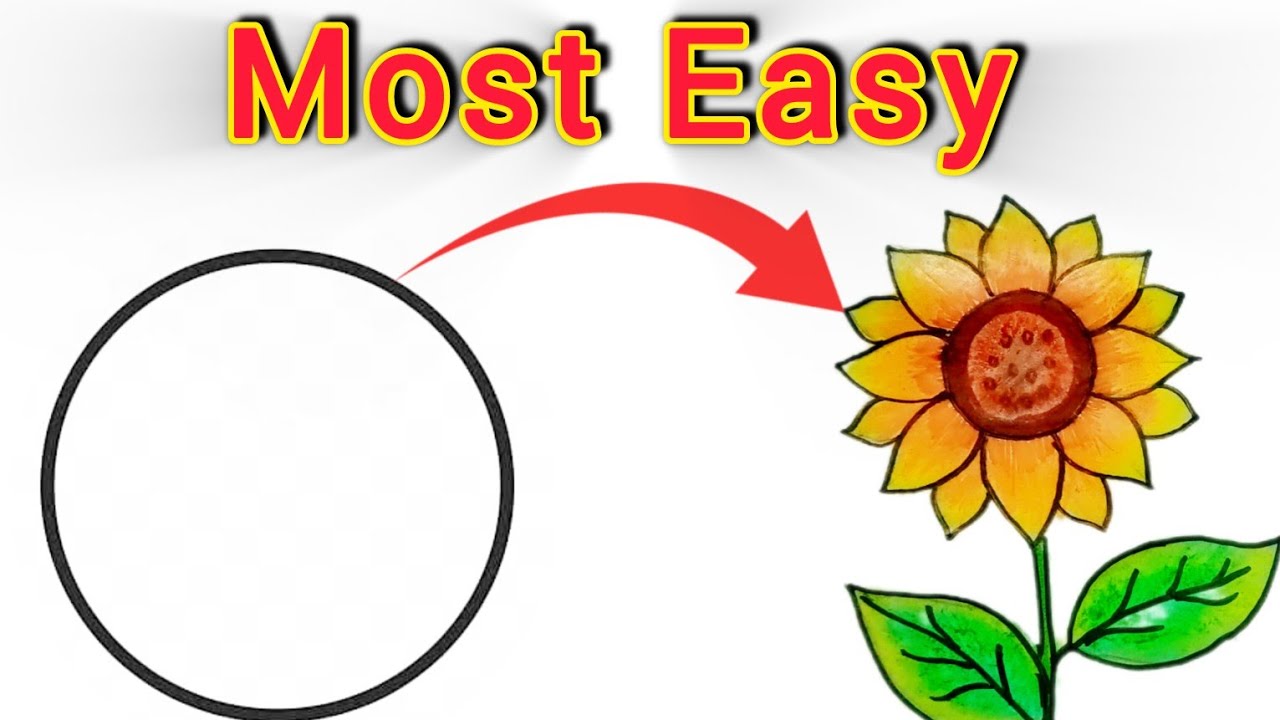 Super Easy Sunflower Drawing for Beginners | Step-by-Step Tutorial@PallaviBariha-h1t 