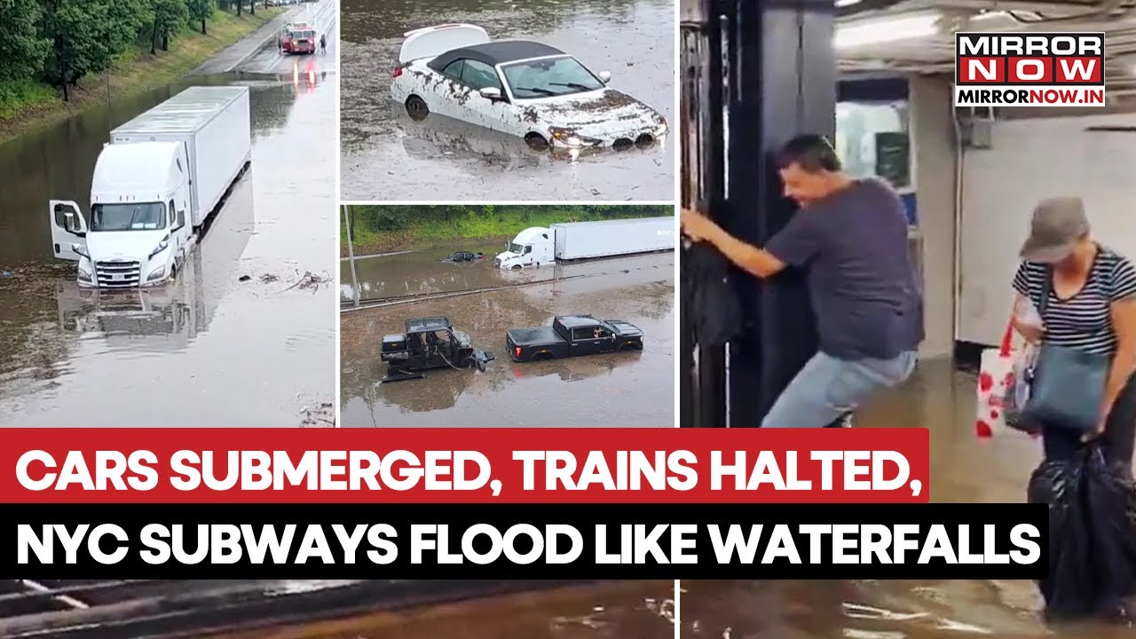 US Floods: NY Subways & Train Stations Flooded Amid Torrential Rain | Dramatic Videos Out | Watch