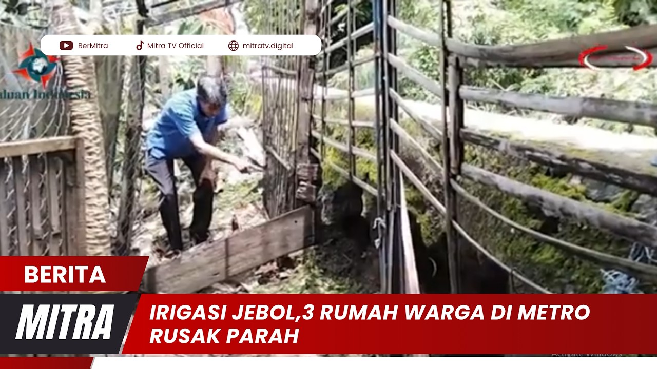 IRIGASI JEBOL,3 RUMAH WARGA DI METRO RUSAK PARAH