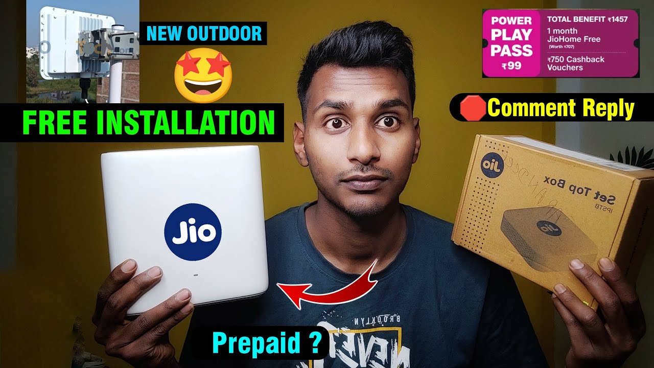 Jio AirFiber 🛜 - FREE Installation & New OUTDOOR UNIT | Power Play Pass ₹99 | all Comments Reply