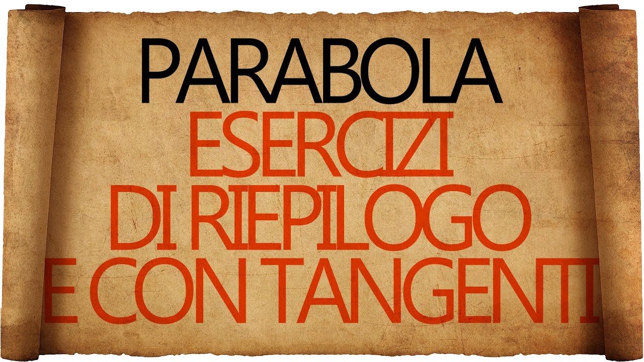 Parabola - Esercizi di Riepilogo e con Rette Tangenti