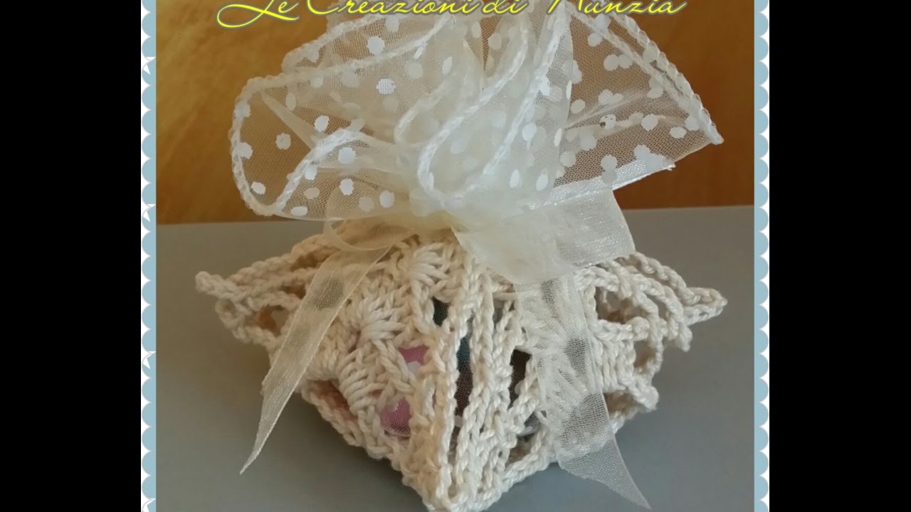 COME CREARE UNA SCATOLINA PORTA-CONFETTI DA UNA PIASTRELLA  A UNCINETTO !!!