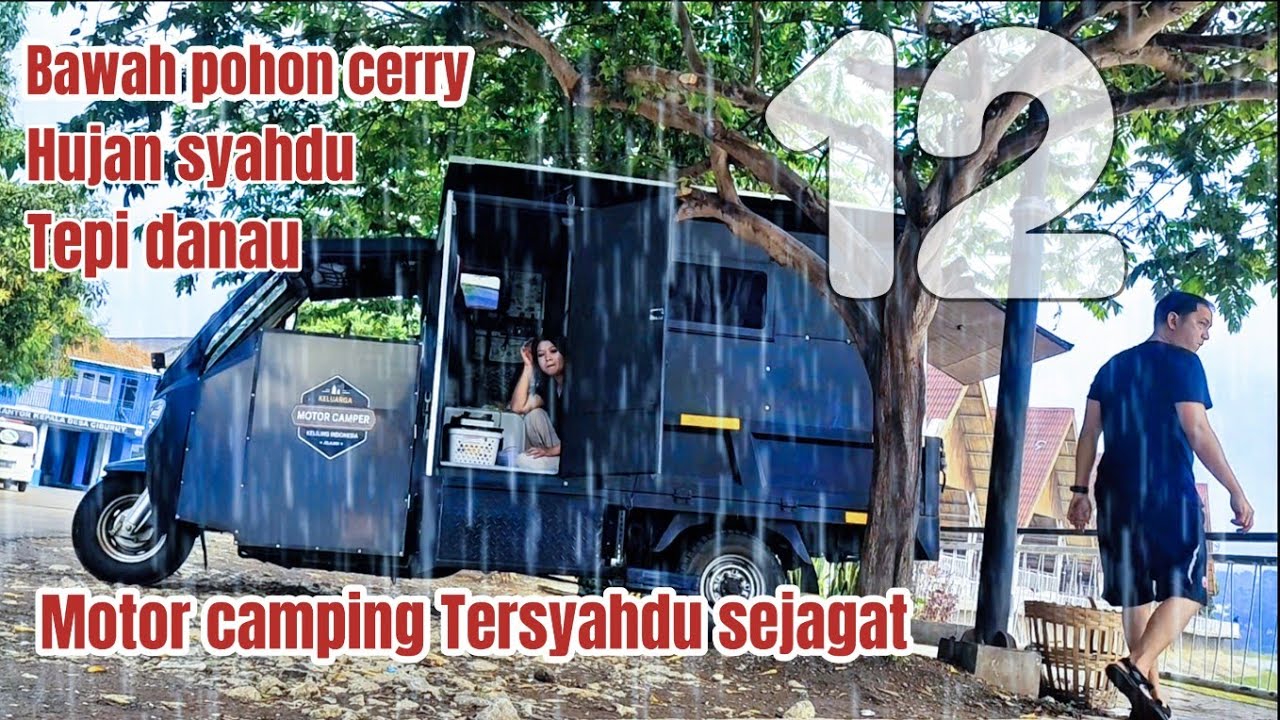 Bermalam di Tepi Danau Saat Hujan… Suasananya Bikin Kami Terdiam! 🌧️🌿 #nomaden #musafir #syurga 