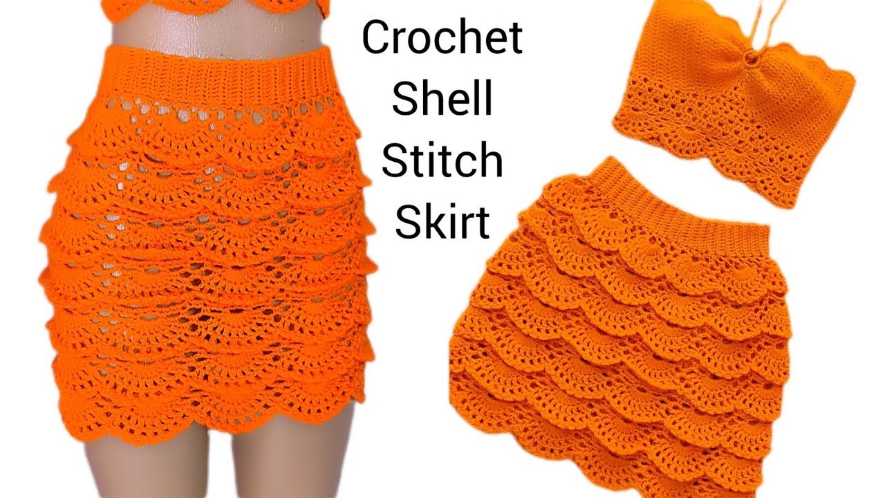 How to crochet shell stitch skirt, beginner friendly tutorial