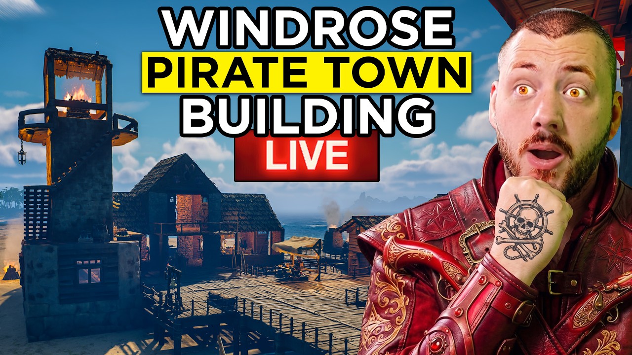 Windrose Building a Large Pirate Town - Day 7 Domination