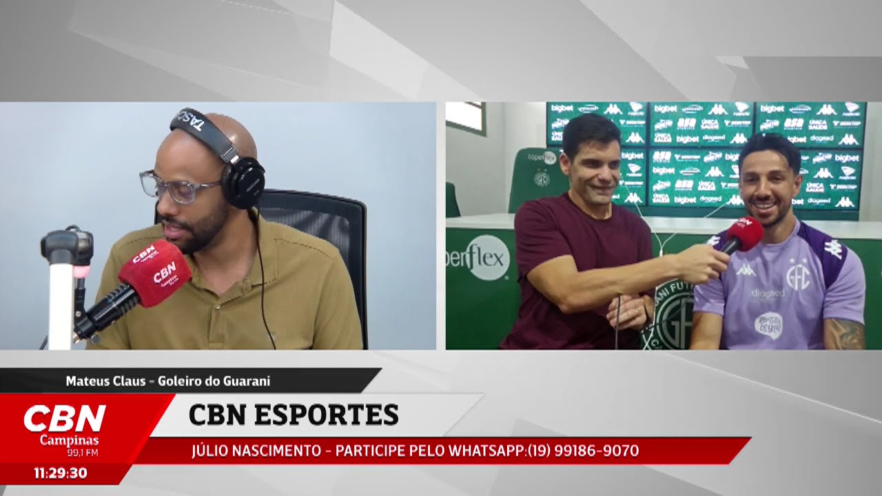 Entrevista com Mateus Claus, goleiro do Guarani | CBN ESPORTES