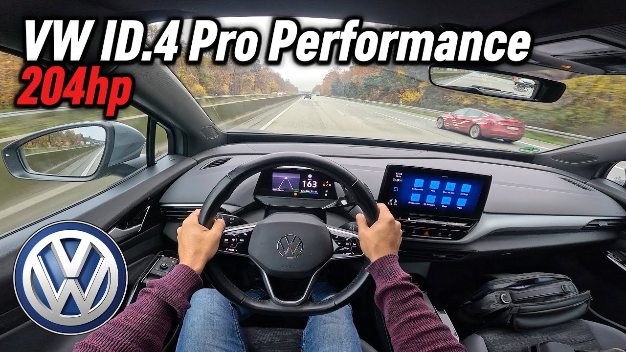2022 Volkswagen ID.4 Pro Performance (204 hp) | POV Autobahn Test Drive in Germany