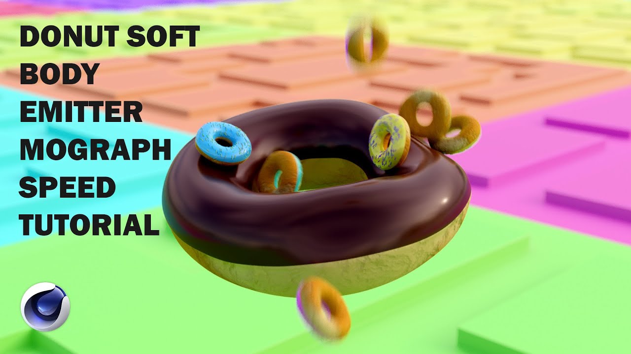 Donut soft body + emitter mograph - Cinema 4D speed tutorial