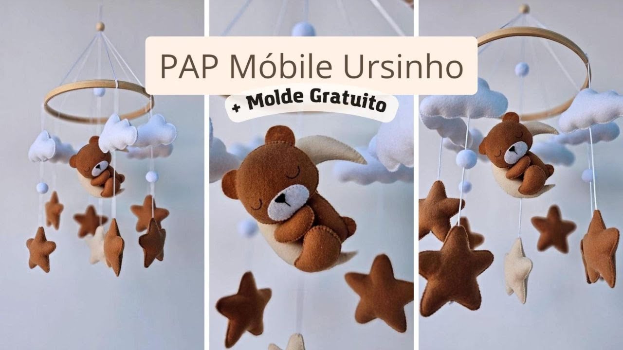 Passo a Passo Móbile de Berço Ursinho + Molde Gratuito