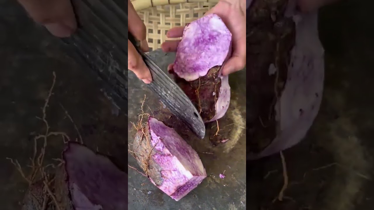 The satisfying way to cut purple sweet potatoes