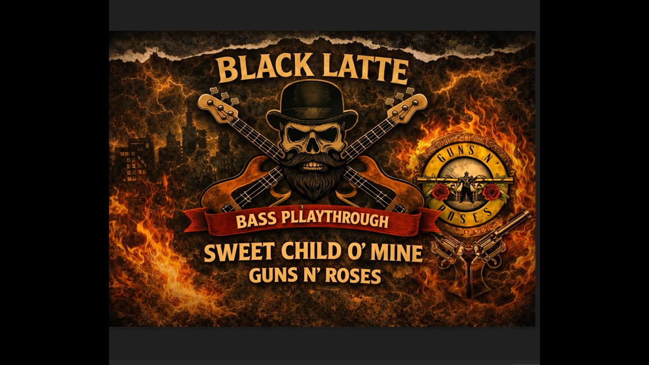 SWEET CHILD O MINE - GUNS & ROSES (BASS PLAYTHROUGH WITH TAB) | BLACK LATTE