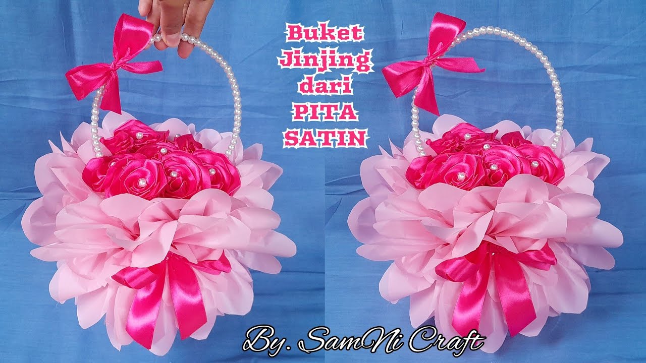 Buket Jinjing Kekinian dari Pita Satin | Buket Bunga Pita Satin