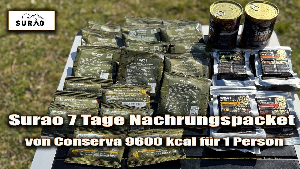 Surao 7 Tage Nahrungspaket von Conserva bietet über 9600 kcal für eine Person #surao #tactical #eat