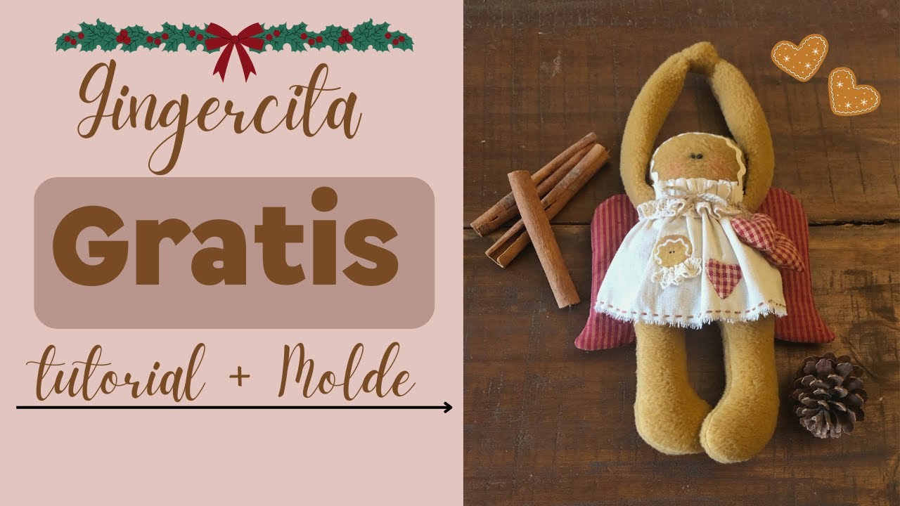 🧵✨ Gingercita fácil y rápida de hacer🎄🎁 | Tutorial GRATIS + con Moldes incluidos 🧸❤️