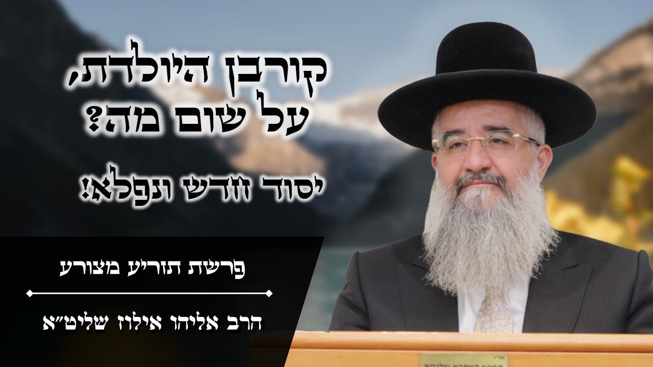 קורבן היולדת, על שום מה? יסוד חדש ונפלא! - פרשת תזריע מצורע מאת הרב אליהו אילוז שליט