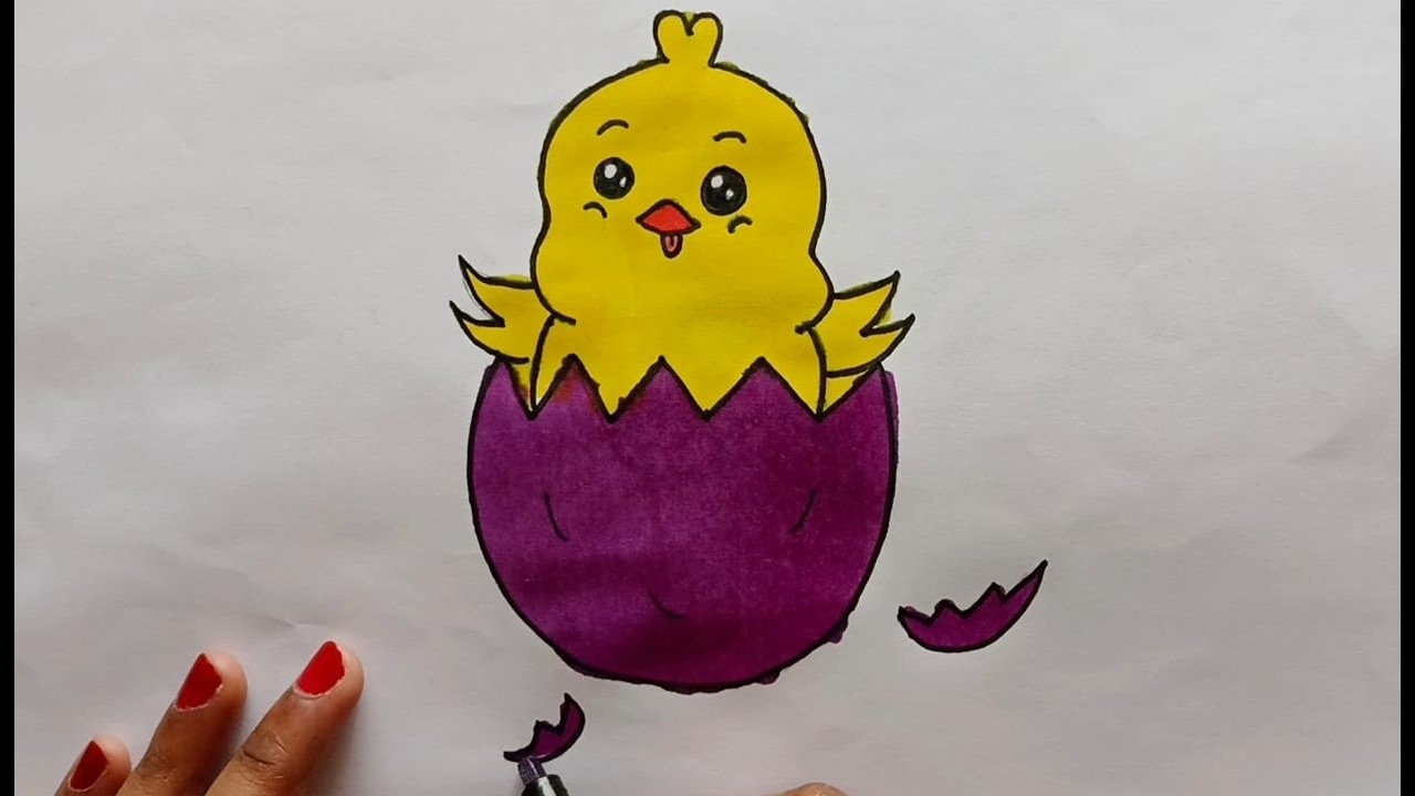 How to draw chicks🐔 #art #drawing #chicks #hens #viral #vitalshorts #viralvideos #shorts