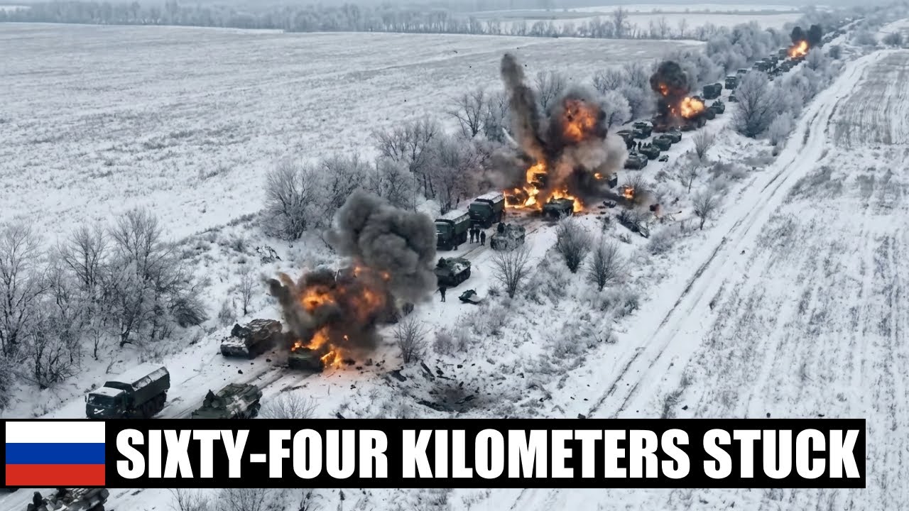 RUSSIAN 40-Mile Convoy Catastrophe: 40-Mile Column Stuck For Weeks